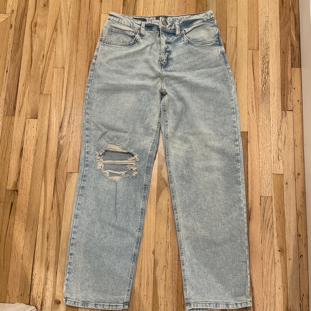 High Rise Dad Jeans with Pattern